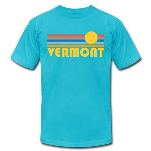 Vermont T-Shirt - Retro Sunrise Unisex Vermont T Shirt - turquoise