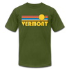 Vermont T-Shirt - Retro Sunrise Unisex Vermont T Shirt - olive