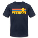 Vermont T-Shirt - Retro Sunrise Unisex Vermont T Shirt - navy