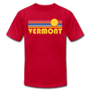 Vermont T-Shirt - Retro Sunrise Unisex Vermont T Shirt - red