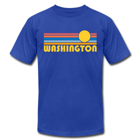 Washington T-Shirt - Retro Sunrise Unisex Washington T Shirt - royal blue