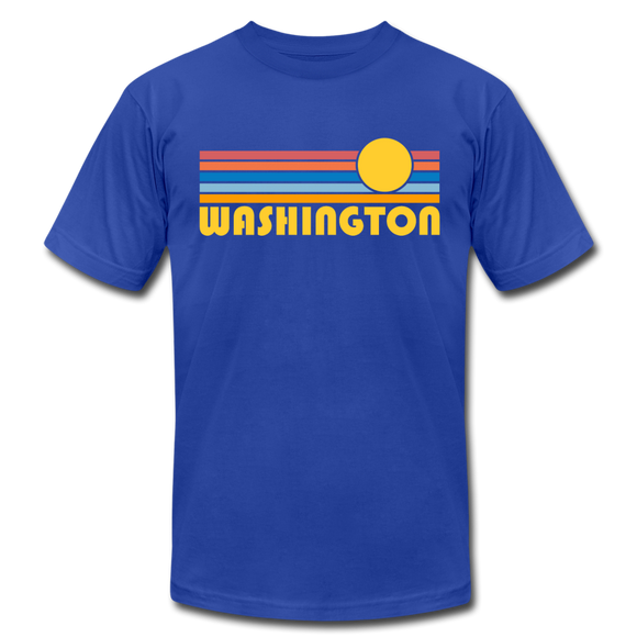 Washington T-Shirt - Retro Sunrise Unisex Washington T Shirt - royal blue