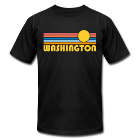 Washington T-Shirt - Retro Sunrise Unisex Washington T Shirt - black