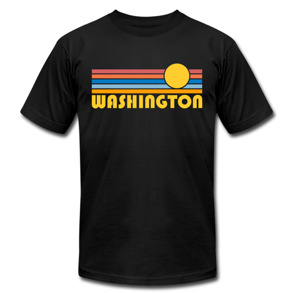 Washington T-Shirt - Retro Sunrise Unisex Washington T Shirt - black