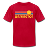 Washington T-Shirt - Retro Sunrise Unisex Washington T Shirt - red