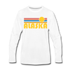 Alaska Long Sleeve T-Shirt - Retro Sunrise Unisex Alaska Long Sleeve Shirt - white