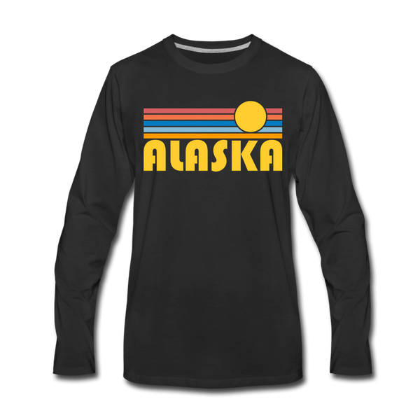 Alaska Long Sleeve T-Shirt - Retro Sunrise Unisex Alaska Long Sleeve Shirt - black