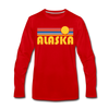 Alaska Long Sleeve T-Shirt - Retro Sunrise Unisex Alaska Long Sleeve Shirt - red