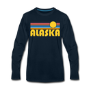 Alaska Long Sleeve T-Shirt - Retro Sunrise Unisex Alaska Long Sleeve Shirt - deep navy