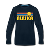 Alaska Long Sleeve T-Shirt - Retro Sunrise Unisex Alaska Long Sleeve Shirt - deep navy