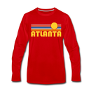Atlanta, Georgia Long Sleeve T-Shirt - Retro Sunrise Unisex Atlanta Long Sleeve Shirt - red