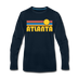Atlanta, Georgia Long Sleeve T-Shirt - Retro Sunrise Unisex Atlanta Long Sleeve Shirt - deep navy