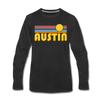 Austin, Texas Long Sleeve T-Shirt - Retro Sunrise Unisex Austin Long Sleeve Shirt - black
