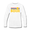 Boise, Idaho Long Sleeve T-Shirt - Retro Sunrise Unisex Boise Long Sleeve Shirt - white
