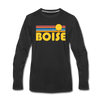 Boise, Idaho Long Sleeve T-Shirt - Retro Sunrise Unisex Boise Long Sleeve Shirt - black
