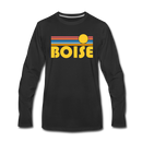 Boise, Idaho Long Sleeve T-Shirt - Retro Sunrise Unisex Boise Long Sleeve Shirt - black