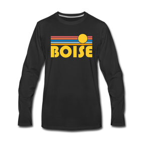 Boise, Idaho Long Sleeve T-Shirt - Retro Sunrise Unisex Boise Long Sleeve Shirt - black