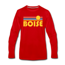 Boise, Idaho Long Sleeve T-Shirt - Retro Sunrise Unisex Boise Long Sleeve Shirt - red