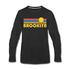 Brooklyn, New York Long Sleeve T-Shirt - Retro Sunrise Unisex Brooklyn Long Sleeve Shirt - black