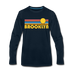 Brooklyn, New York Long Sleeve T-Shirt - Retro Sunrise Unisex Brooklyn Long Sleeve Shirt - deep navy