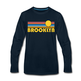 Brooklyn, New York Long Sleeve T-Shirt - Retro Sunrise Unisex Brooklyn Long Sleeve Shirt