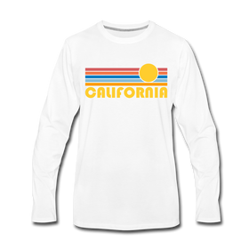 California Long Sleeve T-Shirt - Retro Sunrise Unisex California Long Sleeve Shirt - white
