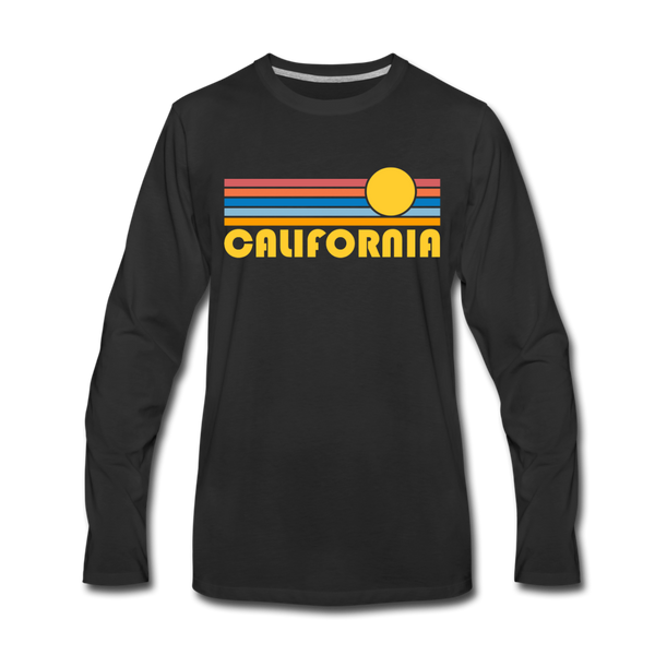 California Long Sleeve T-Shirt - Retro Sunrise Unisex California Long Sleeve Shirt - black
