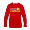 California Long Sleeve T-Shirt - Retro Sunrise Unisex California Long Sleeve Shirt - red