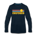 California Long Sleeve T-Shirt - Retro Sunrise Unisex California Long Sleeve Shirt - deep navy