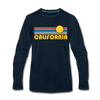 California Long Sleeve T-Shirt - Retro Sunrise Unisex California Long Sleeve Shirt - deep navy