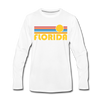 Florida Long Sleeve T-Shirt - Retro Sunrise Unisex Florida Long Sleeve Shirt - white