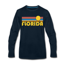 Florida Long Sleeve T-Shirt - Retro Sunrise Unisex Florida Long Sleeve Shirt - deep navy