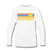 Detroit, Michigan Long Sleeve T-Shirt - Retro Sunrise Unisex Detroit Long Sleeve Shirt - white