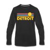 Detroit, Michigan Long Sleeve T-Shirt - Retro Sunrise Unisex Detroit Long Sleeve Shirt - black
