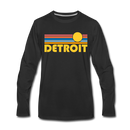 Detroit, Michigan Long Sleeve T-Shirt - Retro Sunrise Unisex Detroit Long Sleeve Shirt - black