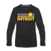 Detroit, Michigan Long Sleeve T-Shirt - Retro Sunrise Unisex Detroit Long Sleeve Shirt - black