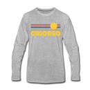 Chicago, Illinois Long Sleeve T-Shirt - Retro Sunrise Unisex Chicago Long Sleeve Shirt - heather gray