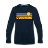 Colorado Long Sleeve T-Shirt - Retro Sunrise Unisex Colorado Long Sleeve Shirt - deep navy