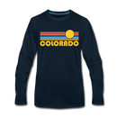 Colorado Long Sleeve T-Shirt - Retro Sunrise Unisex Colorado Long Sleeve Shirt - deep navy