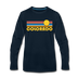 Colorado Long Sleeve T-Shirt - Retro Sunrise Unisex Colorado Long Sleeve Shirt - deep navy