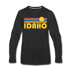 Idaho Long Sleeve T-Shirt - Retro Sunrise Unisex Idaho Long Sleeve Shirt - black