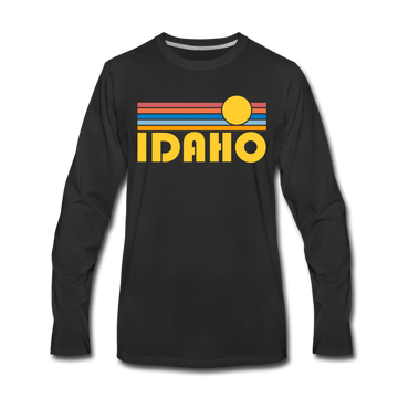 Idaho Long Sleeve T-Shirt - Retro Sunrise Unisex Idaho Long Sleeve Shirt - black