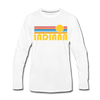 Indiana Long Sleeve T-Shirt - Retro Sunrise Unisex Indiana Long Sleeve Shirt