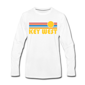 Key West, Florida Long Sleeve T-Shirt - Retro Sunrise Unisex Key West Long Sleeve Shirt - white