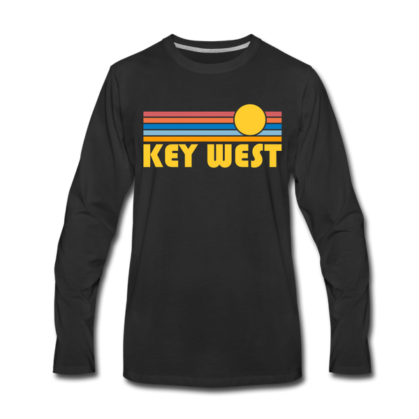 Key West, Florida Long Sleeve T-Shirt - Retro Sunrise Unisex Key West Long Sleeve Shirt - black