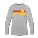 Key West, Florida Long Sleeve T-Shirt - Retro Sunrise Unisex Key West Long Sleeve Shirt - heather gray