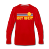 Key West, Florida Long Sleeve T-Shirt - Retro Sunrise Unisex Key West Long Sleeve Shirt - red