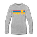 Jackson Hole, Wyoming Long Sleeve T-Shirt - Retro Sunrise Unisex Jackson Hole Long Sleeve Shirt - heather gray