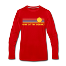 Lake of the Ozarks, Missouri Long Sleeve T-Shirt - Retro Sunrise Unisex Lake of the Ozarks Long Sleeve Shirt - red