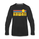 Hawaii Long Sleeve T-Shirt - Retro Sunrise Unisex Hawaii Long Sleeve Shirt - black
